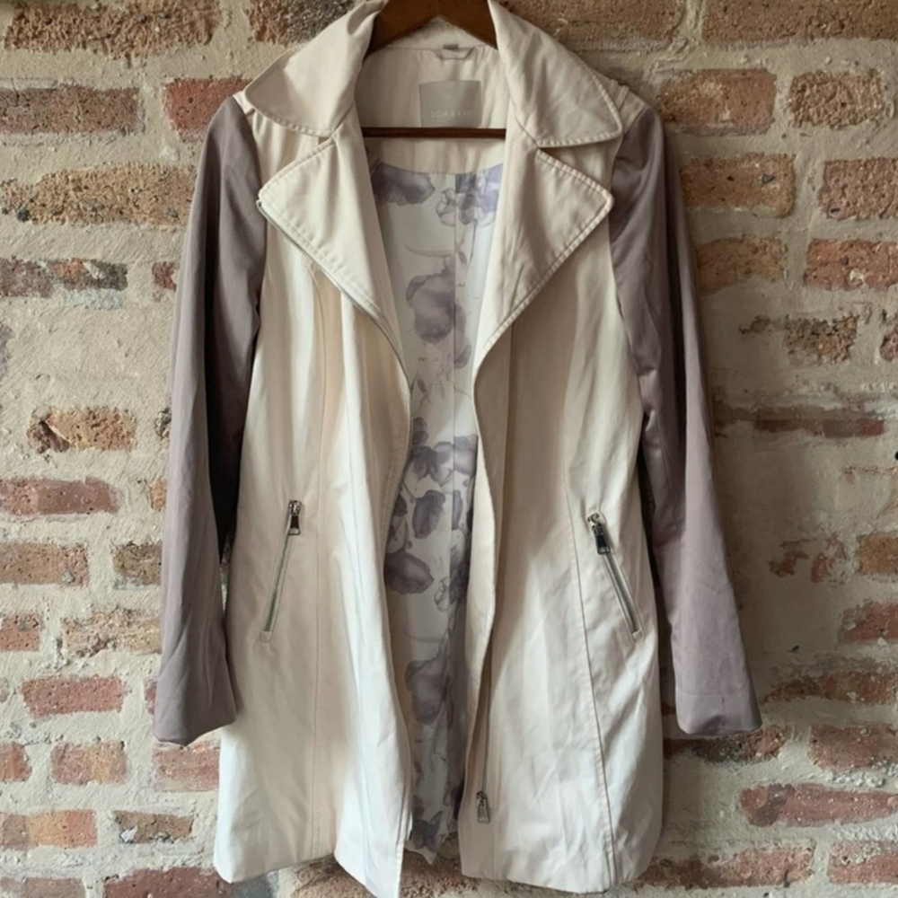 Soia & Kyo Ainsley Classic Trench Coat Colorblock